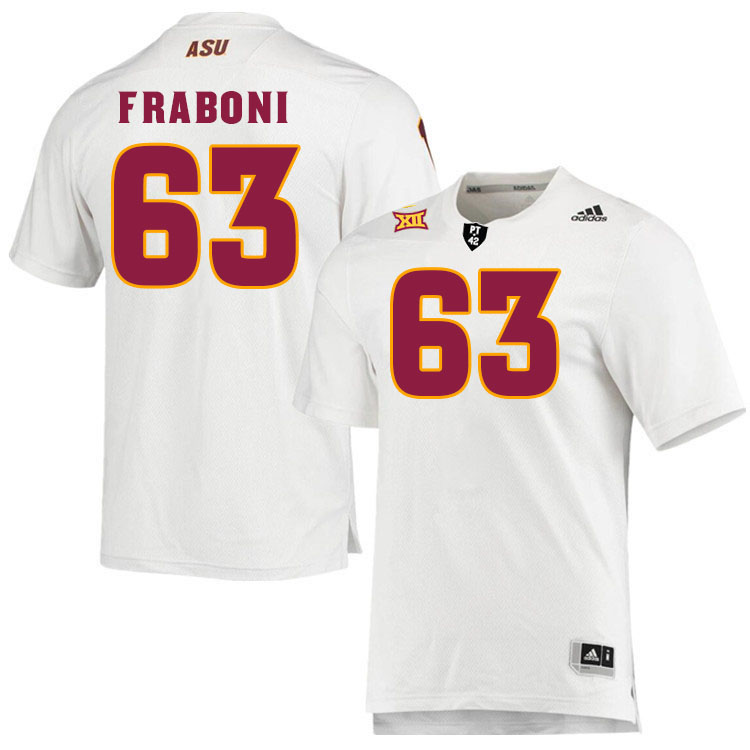 #63 Mitchell Fraboni Arizona State Sun Devils College Football Jerseys Stitched-White